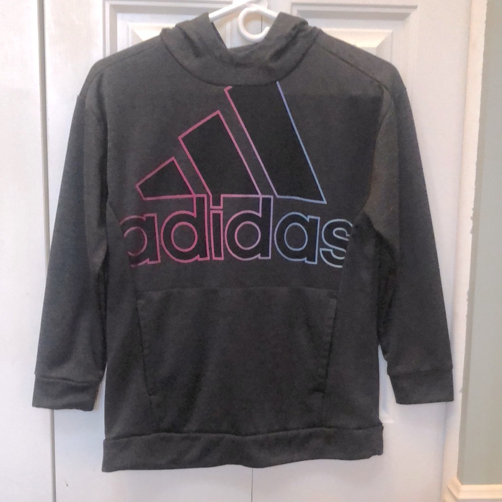 Adidas charcoal gray girls hoodie